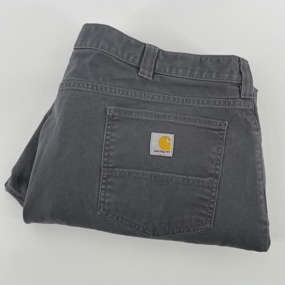Carhartt Men's BN2517-M Rugged Flex Relaxed Fit Canvas Work Pants Gray 44x32